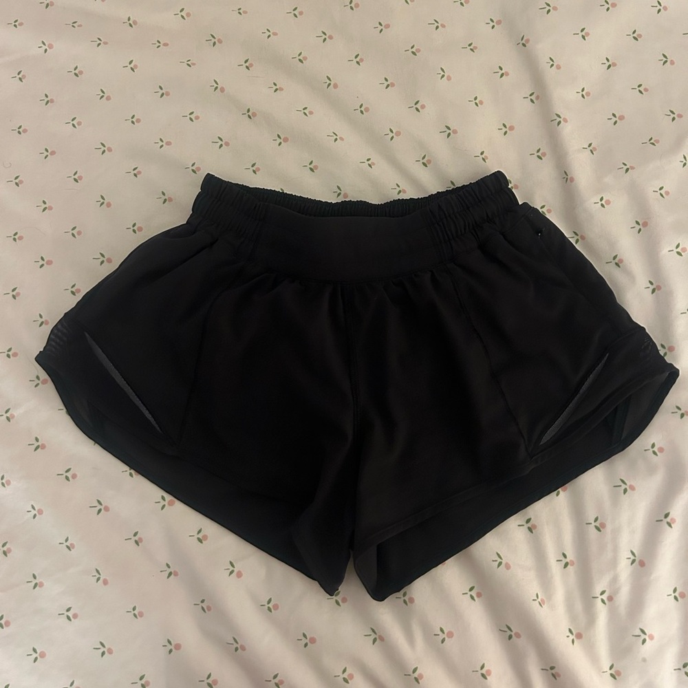Black Lululemon Hotty Hot Low Rise Shorts